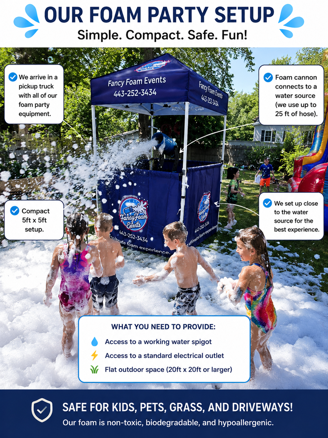 Our Foam Party Setup — Simple, Compact, Safe and Fun